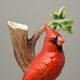 Vase 19 cm, Cardinal bird, FRANZ porcelain