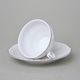 Tea cup and saucer 205 ml / 16 cm, Thun 1794 Carlsbad porcelain, BERNADOTTE frost, Platinum line