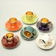 Cup plus saucer mocca 0,1 l, inside gold, 6 pcs., Leander 1907