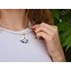 Necklace: Heart Onion Pattern / Flowers (White Heart), Porcelain Jewels Studio Mallys