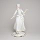 Lady Rococo 12 x 7 x 25 cm, white + gold, Porcelain Figures Duchcov