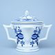 Sauceboat round 350 ml with handles and a lid, Original Blue Onion Pattern