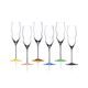 Crystal Glasses Champagne 250 ml, Set of 6 pcs., Harlequin - Kalyke, Kvetna 1794 Glassworks