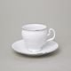 Coffe cup and saucer 150 ml / 14 cm, Thun 1794 Carlsbad porcelain, BERNADOTTE frost, Platinum line