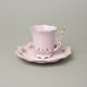 Cup 180 ml tall and saucer 16 cm, Lenka 527, Rose China