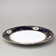 440: Dish round flat 32 cm (club plate), Sonáta, cobalt + roses + gold, Leander Loučky