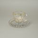 Cup 170 ml + saucer 145 mm crystal + gold decoration, Balvínglass Bohemia