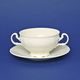 Cup 275 ml and saucer 18 cm soup, Thun 1794 Carlsbad porcelain, BERNADOTTE ivory