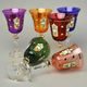 Wine glass coloured 220 ml, set of 6, enamel flowers + gold, Bohemia crystal gold