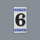 Číslo na dům "6" - porcelánová destička 8 x 55 x 110 mm