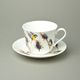 Birds and Teasels: Cup 420 ml and saucer 17 cm, Roy Kirkham fine bone china