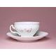 Pink line: Tea cup and saucer 205 ml / 15,5 cm, Thun 1794 Carlsbad porcelain, BERNADOTTE roses