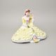 Lady with book, middle 22,5 x 32,5 x 26,5 cm, yellow decor, Royal Dux Bohemia