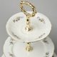 Cake stand 3 pcs. 34 cm, Thun 1794, karlovarský porcelán, BERNADOTTE ivory + flowers + gold line