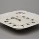Wall Clock square 26 cm, Thun 1794, karlovarský porcelán, BERNADOTTE ivory + flowers