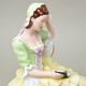 Lady with book, large, 22,5 x 32,5 x 26,5 cm, green - yellow, Royal Dux Bohemia
