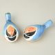 Black-throated passerine design sculptured porcelain salt and pepper shakers 6 cm, FRANZ Porcelain