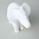 Baby Elephant 12,3 x 10 x 7,3 cm, White + Gold, Royal Dux Bohemia