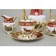 Coffee set for 6 pers., hunting decor + ruby red, Carlsbad