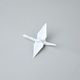 Origami - Jeřáb "z papíru" - porcelánová figurka pro štěstí 8 x 7,5 x 2,5 cm, bílý porcelán, Český porcelán a.s.