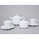 Tea / Coffee Set for 2 pers with sugar bowl, Diamond White, Goldfinger Porcelain