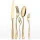 24 pcs. cutlery set, Posata MARTELLATA gold, NEVA cutlery