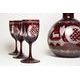 Egermann: Vínová souprava červená lazura, 26,5 cm, 7 dílná