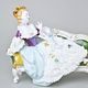 Pejsek na klíně dámy s krajkou 21 x 12 x 16 cm, Kurt Steiner, Porcelánové figurky Unterweissbacher