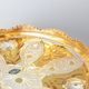 Cut Crystal Cake Plate, tripod, 205 mm, Gold + Enamel, Jahami Bohemia