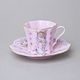 Cup and saucer mocca 80 ml, Olga 585 Mucha, Rose China