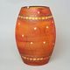 Studio Miracle: Váza oranžovo - červená, 30 cm, ruční dekorace Vlasta Voborníková