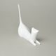 Kočka 19 x 17 (ocas) x 6,5 cm ležící, bílá, Porcelánové figurky Duchcov