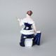 Žena se zrcadlem 12,5 x 11 x 15,5 cm, Porcelánové figurky Duchcov