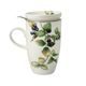 Hrnek s víčkem a sýtkem sýkorka modřinka 450 ml, jemný kostní porcelán a kov, Goebel