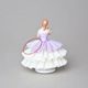 Panenka s krajkovou sukní, 1 - Fialová, CHYBÍ KOUSEK SUKNĚ, 8 x 8 x 9 cm, figurky Duchcov