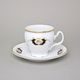 Coffee cup and saucer 220 ml / 16 cm, Thun 1794 Carlsbad porcelain, BERNADOTTE arms