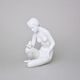 Lady With A Bird 18,5 x 12 x 12 cm, White, Porcelain Figures Duchcov