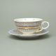 Cup tea 200 ml + sauer 15,5 cm, Sonáta, gold + violet, Leander Loučky