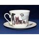 Psi: Šálek 420 ml a podšálek snídaňový, anglický kostní porcelán Roy Kirkham