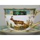 Olga: Cup 400 ml breakfast and saucer 19 cm, hunting green, porcelain Bohemia