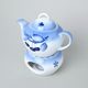 Tea pot 0,55 l plus warmer, Thun 1794 Carlsbad porcelain, BLUE CHERRY