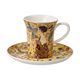 Šálek 100 ml a podšálek 12 cm espresso Dáma s vějířem, jemný kostní porcelán, G. Klimt, Goebel