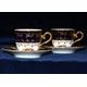 Gift set 2 pcs., cup 190 ml plus saucer 155 mm, Ophelie 677G, cobalt blue plus gold rose, Moritz Zdekauer 1810