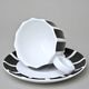 Cup and Saucer Šárka 160 ml, Black wide stripes, Goldfinger porcelain