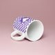 Checkered Mug "Love" with a Purple Heart, 0,23 l, Cesky porcelan a.s.