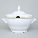 Soup tureen 2,5 l, Thun 1794 Carlsbad porcelain, BERNADOTTE gold line