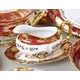 Dinner set for 6 pers., The Three Graces + gold + pearl ruby red, Carlsbad porcelain