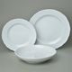 Plate set for 4 pers with soup bowls, Praha white, Cesky porcelan a.s.