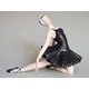 Ballet Dancer II. - Black Dress, 22,5 x 15,5 x 19 cm, Natur + Black + Gold, Porcelain Figures Duchcov