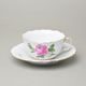Tea cup 200 ml and saucer 15 cm, meissen rose decor, Meissen porcelain